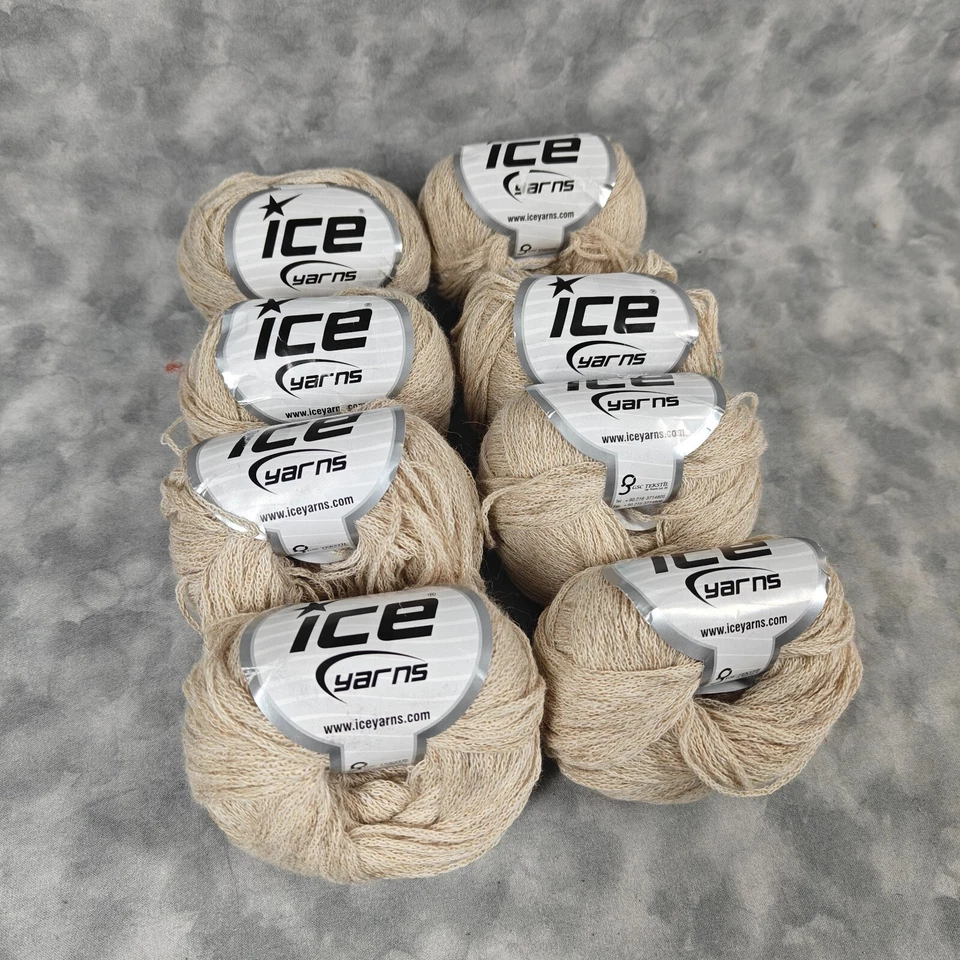 Lote de 8 madejas brillantes de lino merino hilos de hielo - peso ligero - 50 g cada uno Foto 2 de 4