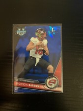 pre Bronson Barron rookie card 2023 Bowman U 1st Sapphire RC Western Kentucky