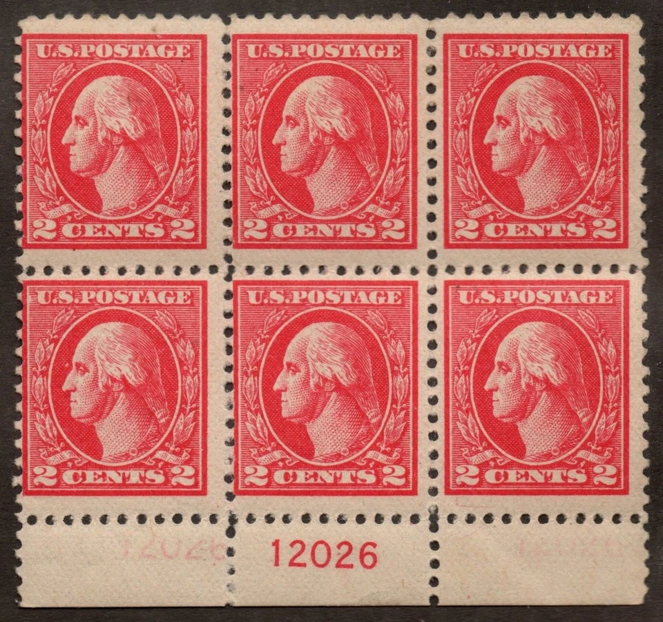 US Sc# 528 *MINT OG 3NH* { SCARCE "GHOST PL# VARIETY } 2c WASHINGTON BLOCK OF 6 - Image 3 of 3