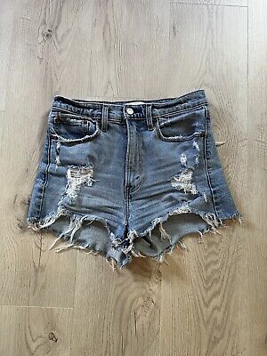 Abercrombie Fitch High Rise Mom Jean Short Distressed Womens Size 26/2 |  eBay