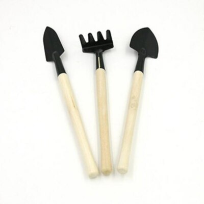 3pcs Mini Plant Garden Gardening Tools Set With Wooden Handle Tool