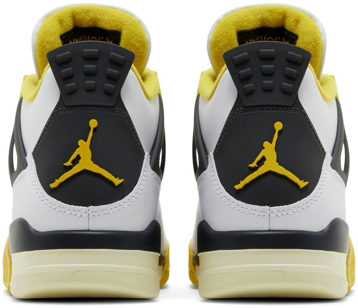 Nike Air Jordan 4 Retro White Sneakers Trainers Yellow JumpMan