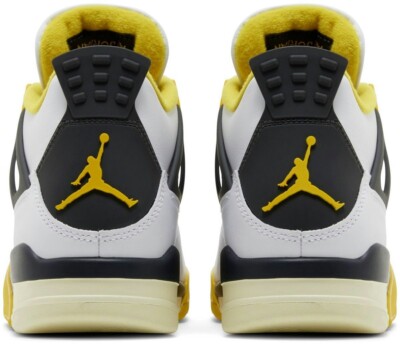 Nike Air Jordan 4 Retro White Sneakers Trainers Yellow JumpMan