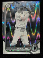 2022 Bowman Chrome Draft NATE FURMAN 1st Rookie BLACK & WHITE RAYWAVE REFRACTOR