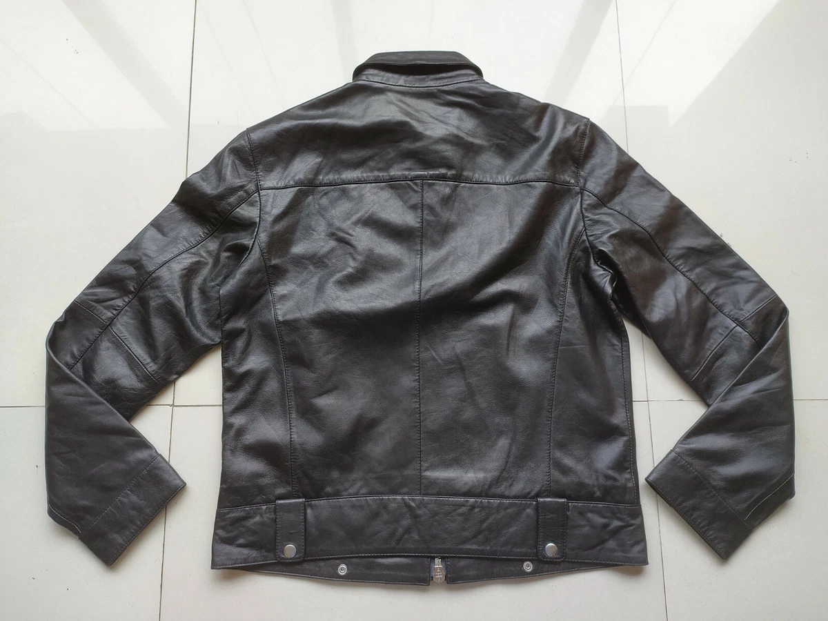 JOHN VARVATOS Marley Zip front Leather Jacket 735 GLOBAL SHIPPING