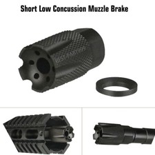 Compact Low Concussion 1/2x28 Muzzle Brake Compensator .223/5.56/.22 /w washer