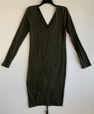 Fashion Nova Body Con Dress Long Sleeve  Woman’s Size large Olive Green