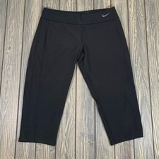 Nike Women Dri Fit Capri Athleisure Yoga Athletic Pants Leggings Black Size L