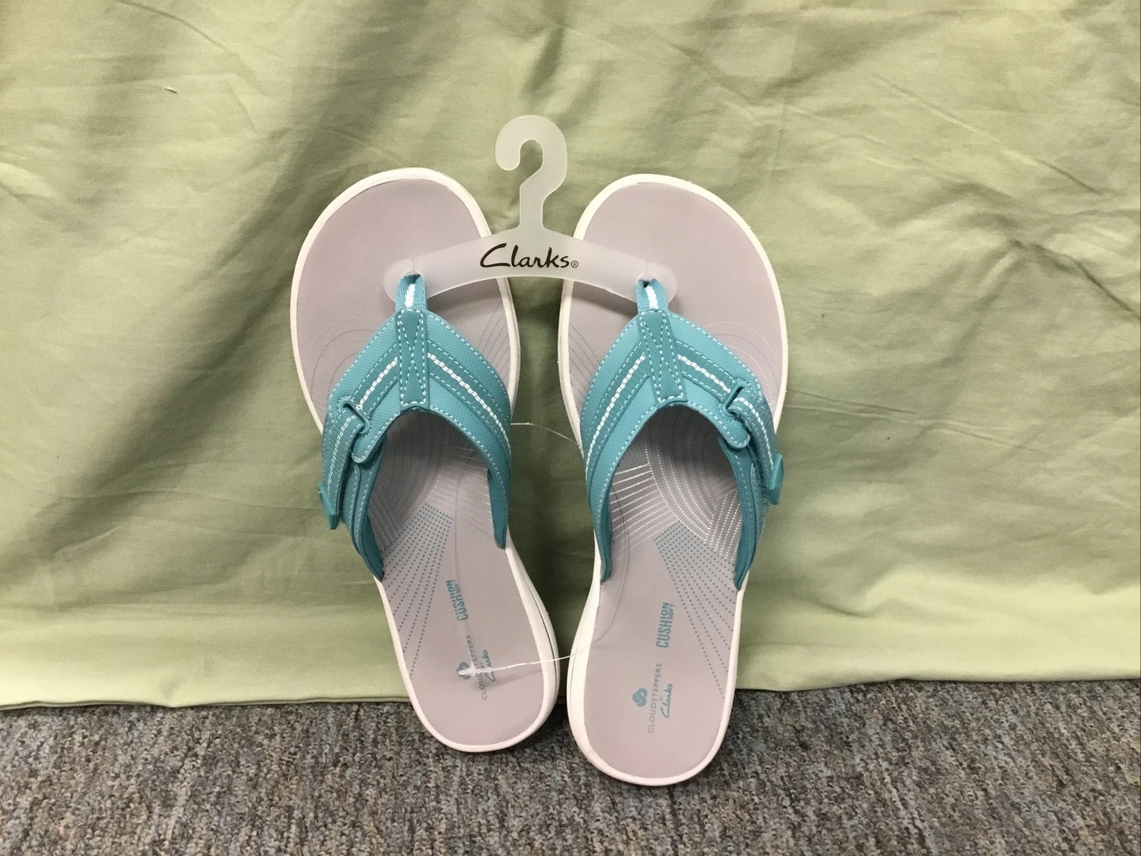 Infradito donna Clarks Cloudsteppers Brinkley Jazz nuove in acqua taglia 10