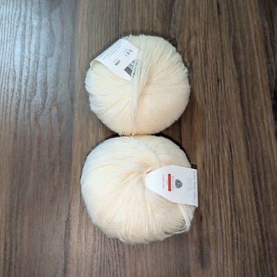 Classic Elite Yarn Liberty Wool Light 2 Balls Color Cream 6601 50 200yds
