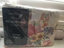 Marks & Spencer Pillowcase cottage bouquet Floral Lace  PillowCase new RARE