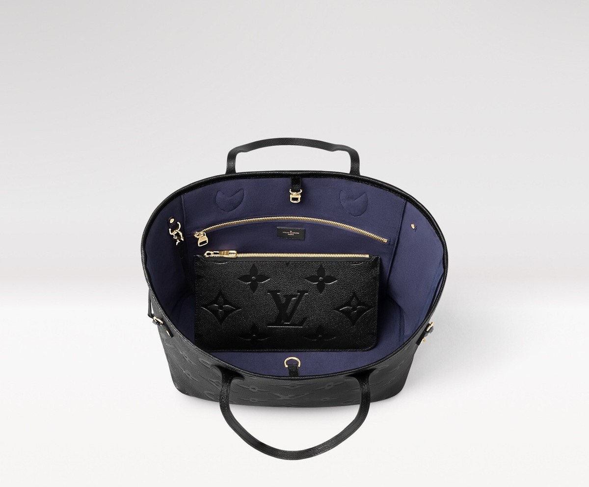 NIB Louis Vuitton Neverfull MM Monogram Empreinte Black M45685