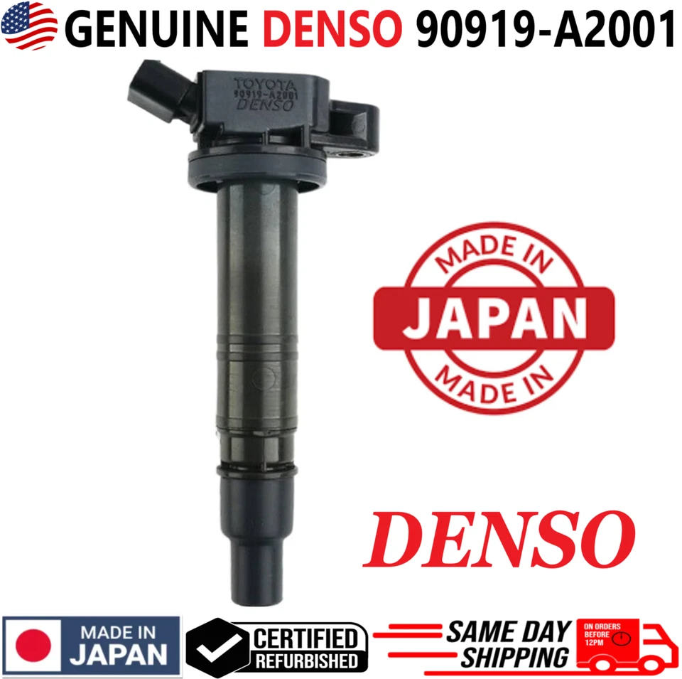 Оригинальные катушки зажигания DENSO x4 для Toyota и Lexus I4 V6 V8 2003-2020 годов выпуска, 90919-A2001 годов выпуска - Изображение 4 из 4