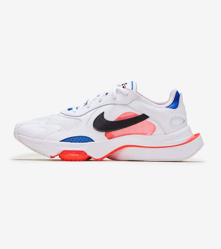 nike air zoom division sneakers in red white and blue
