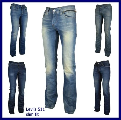 LEVI'S Levis 511 Slim fit Jeans da Uomo Pantaloni Nuovi w28 w 29 w30 w31 a Gamba Dritta