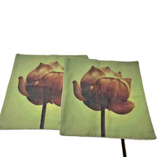 Green  Purple 2 Pack Floral Throw Pillow Covers NEW