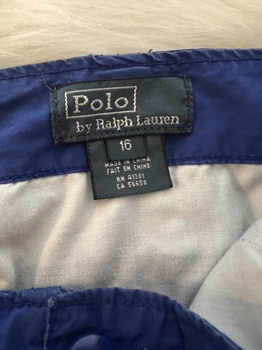 Polo Ralph Lauren Shorts Boys Chino Blue Cotton Size 16 - Picture 5 of 9