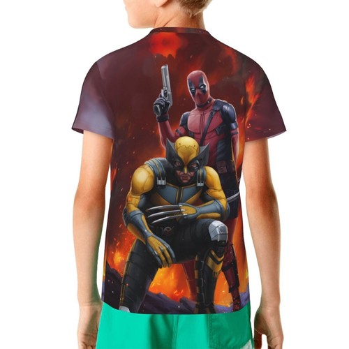 Deadpool Movie Superhero Kids T-Shirts Novelty Casual Short Sleeve Tee Tops Gift - Picture 18 of 45