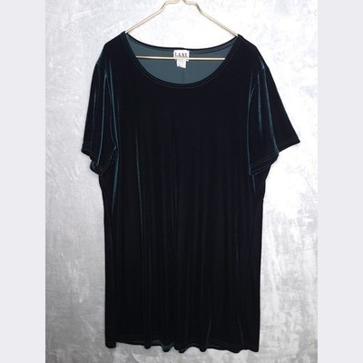 Vintage Short Sleeve Velour Green Mini Shift Dress Size 3X Velvet USA Whimsigoth