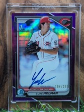 2024 Bowman Draft Chrome Luke Holman Purple Refractor Auto /250 RC