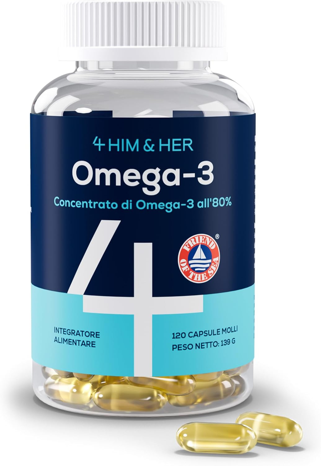 Omega 3 rTG 80% EPA DHA 120 Capsule - Ottimizzazione Cuore e Vista