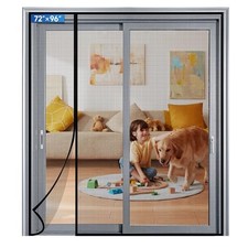 Magnetic Screen Door Pet Mesh 74x98 Left Right Opening