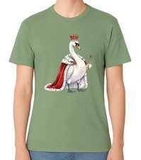 Royal Swan King Crown and Robe Illustration Unisex T-Shirt Funny Animal Graphic