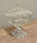 VTG 1950S Jeanette Wedding Box Pedestal Candy Dish Clear EUC