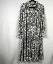 FORE Dress Womens Large Black Floral Boho Maxi Tiers Festival Peasant Feminine