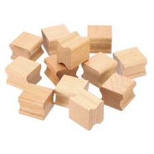 25x25mm Blank Wood Rubber Stamp Mounts, 24pcs Wooden Rubber Stamp Handle Style 2
