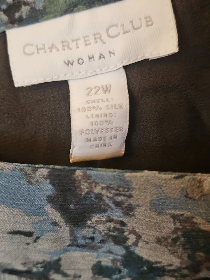 Charter Club 100% Silk Lined Side Zipper Skirt Size 22W NWOT   - Image 3 of 4