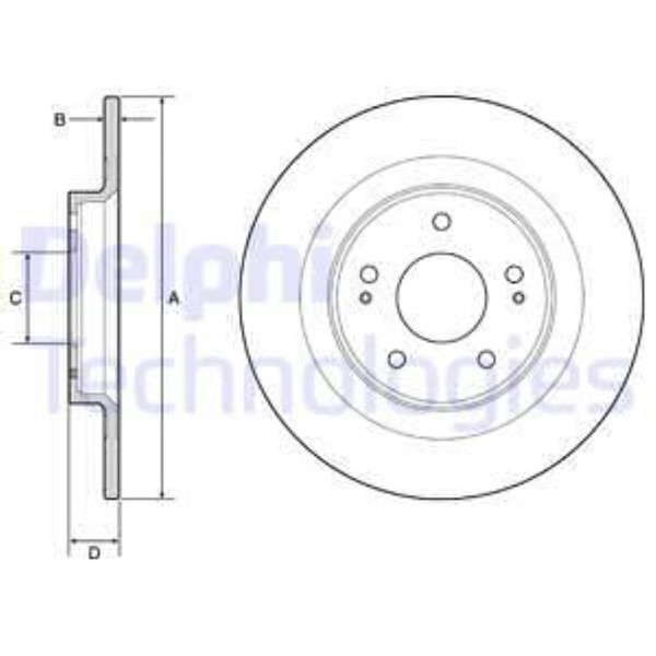 Delphi 2X Bremsscheibe Hinten Ø302 FüR Mitsubishi Eclipse Cross Gk_ 1.5 T-MIVEC-image