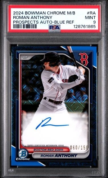 2024 Roman Anthony Red Sox 60/150 Bowman Chrome Pro Auto Blue Refractor #BMA-RA