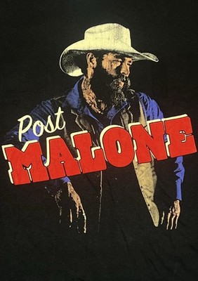 Post Malone Cowboy Tour T Shirt Sz XXL Black Distressed Concert Stadium Posty Co