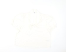 Marks and Spencer Damen Bluse Elfenbein Gr&ouml;&szlig;e 18 Puff&auml;rmel Bindekragen