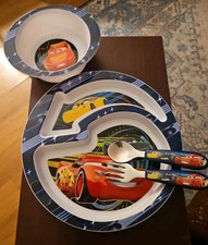 The First Years Disney/Pixar Cars Dinnerware Set Toddler 4 Piece Set Blue