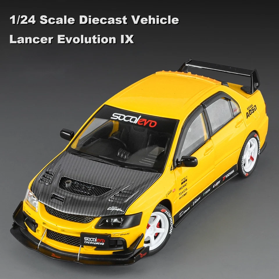 1:24 Mitsubishi Lancer EVO IX Diecast Model Car Toy Collection w/ Sound Light - Image 2 of 4