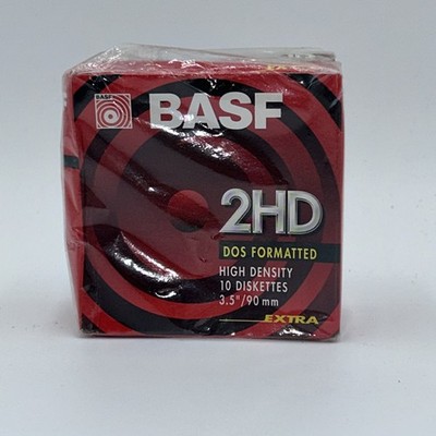 BASF 2HD Dos Formatted Floppy Diskettes Disk 3.5''  High Density 10 Pack