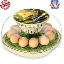 Automatic Egg Incubator W/ Turner Precise Temperature Control 12 Egg Capacity US