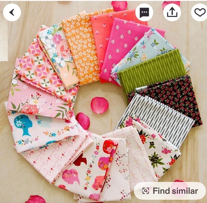 Pacote de meia jarda de tecidos para galeria de arte Maureen Cracknell coração aberto novo na embalagem FQS-10205 - Imagem 4 de 4