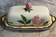 Vintage Franciscan Desert Rose Butter Dish ENGLAND ABSOLUTELY BEAUTIFUL EUC