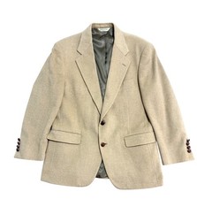 Vintage Evan-Picone Blazer Mens Large Tan Camel Sport Coat Made USA 90s