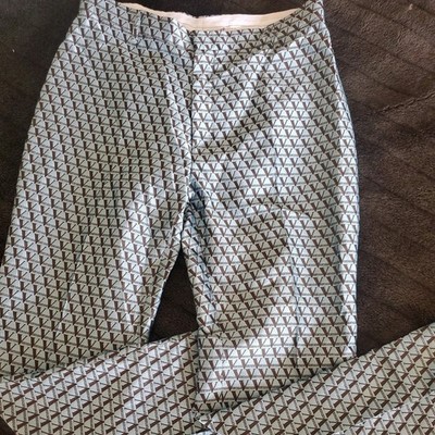 Vintage Monogram V Vertigo Paris Dress Pants  Nwot Women Blue/Brown Size 10