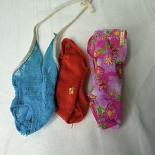 Bundle Of 3 Barbie Swimsuits One Piece 90s Red Pink Blue D18D