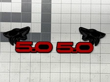 Angry COYOTE Head RED 5.0 Emblem Badges M-Bk/Blk Fender Aggressive Racing