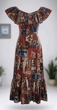 Vtg Hawaiian Exotic Tribal Animal Cotton Couture Michele Henry 12/14 Art To Wear