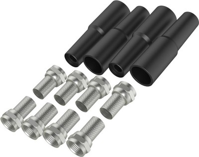 Connettori Coassiali Tipo F RG6 Quad Shield 25 Pezzi &ndash; LOGICO FCRG6Q02-25 &ndash; Ottone Per CCTV