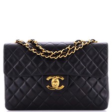 Chanel Vintage Classic Single Flap Bag Quilted Lambskin Maxi