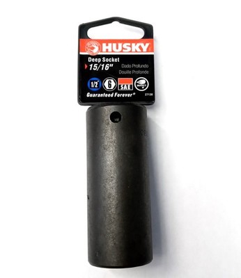 HUSKY 27130 1/2'' Drive 15/16'' 6 Point Deep Impact Socket SAE