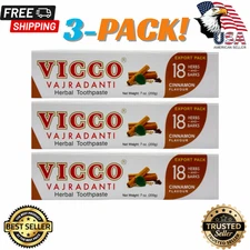 3X Vicco Vajradanti Toothpaste | Ayurvedic Herbal Toothpaste - 200g, USA Seller